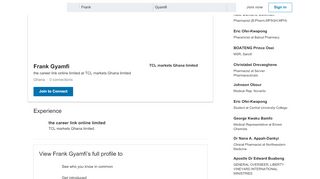 
                            13. Frank Gyamfi - the career link online limited - TCL markets Ghana ...