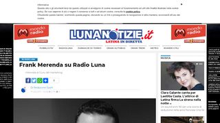 
                            12. Frank Merenda su Radio Luna – Luna Notizie – Notizie di Latina