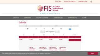 
                            9. Frankfurt International School: Calendar