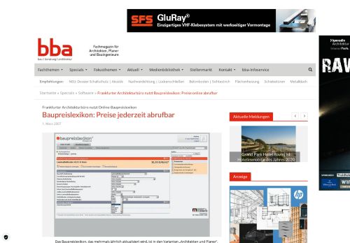 
                            5. Frankfurter Architekturbüro nutzt Baupreislexikon: Preise online abrufbar