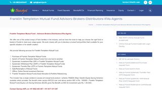 
                            8. Franklin Templeton Mutual Fund Advisors- Brokers Distributors IFAs ...