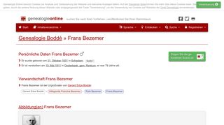 
                            9. Frans Bezemer (1831-1911) » Genealogie Boddé » Genealogie Online
