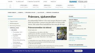 
                            2. Frånvaro, sjukanmälan - Sunne|Värmland - Sunne kommun