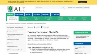 
                            8. Frånvaroanmälan Skola24 | ale.se
