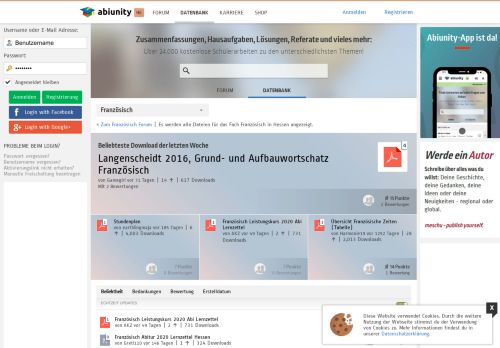 
                            12. Französisch (Hessen) Abitur Datenbank - Abiunity