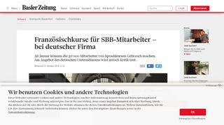 
                            9. Französischkurse für SBB-Mitarbeiter – bei deutscher ... - Basler Zeitung