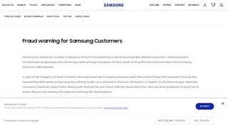 
                            11. Fraud Warning for Samsung Customers | Samsung New Zealand ...