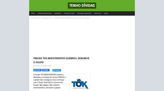 
                            2. FRAUDE TOK INVESTIMENTOS quebrou. Denuncie o golpe!