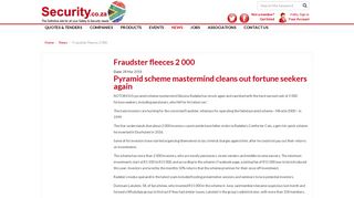 
                            6. Fraudster fleeces 2 000 - Security.co.za