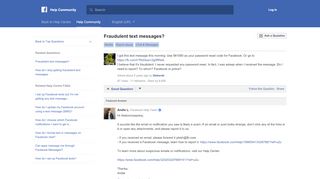 
                            4. Fraudulent text messages? | Facebook Help Community | ...