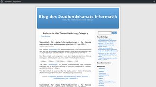 
                            1. Frauenförderung « Blog des Studiendekanats ... - Uni Göttingen Blogs