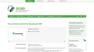 
                            8. Fraunhofer-Institut für Bauphysik IBP - DGNB eV