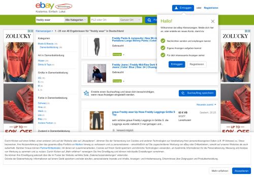 
                            12. Freddy Wear eBay Kleinanzeigen