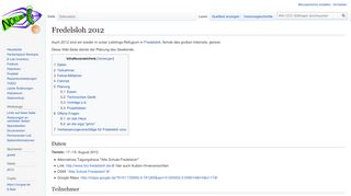 
                            12. Fredelsloh 2012 – Wiki CCC Göttingen