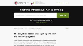 
                            2. Free access to analyst reports from the MIT library system – First time ...