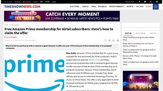 
                            9. Free Amazon Prime membership for Airtel subscribers: Here's how to ...