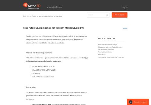 
                            13. Free Artec Studio license for Wacom MobileStudio Pro – Artec Support ...