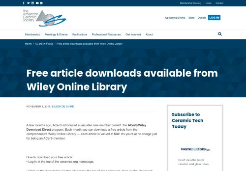
                            11. Free article downloads available from Wiley Online Library | The ...