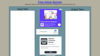 
                            7. Free Article Spinner - Free Unlimited Web Content