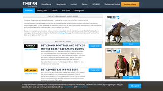 
                            3. Free Bets & Bookmaker Sign Up Bonuses - Exclusive Offers at Timeform