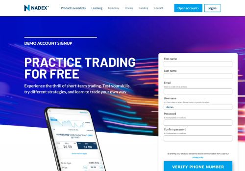 
                            8. Free Binary Options Demo Account - Nadex