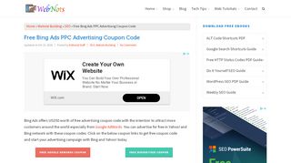 
                            12. Free Bing Ads PPC Advertising Coupon Code » WebNots