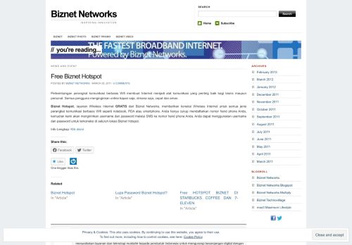 
                            6. Free Biznet Hotspot | Biznet Networks