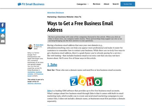 
                            10. Free Business Email Address: How to Get One Fast in 2019