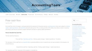 
                            10. Free cash flow — AccountingTools