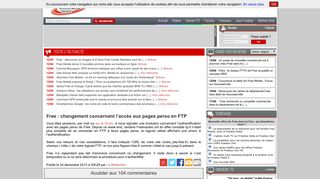 
                            6. Free : changement concernant l'accès aux pages perso en FTP