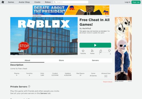 
                            3. Free Cheat In All Games! - Roblox