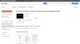 
                            12. Free Course Book for Course 3: Statutory Law and Intelligence 2011