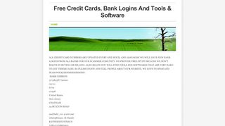 
                            6. Free Credit Cards, Bank Logins And Tools & Software - Home