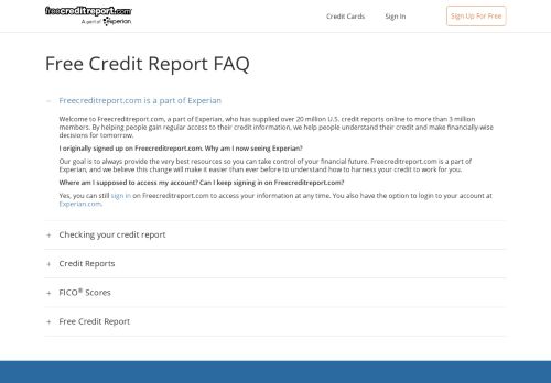 
                            2. Free Credit Report FAQ | freecreditreport.com®