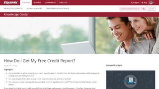 
                            7. Free Credit Report - Learn How to Get A Credit Report for ... - Equifax
