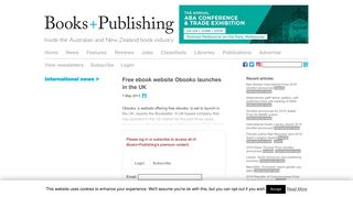 
                            12. Free ebook website Obooko launches in the UK | Books+Publishing
