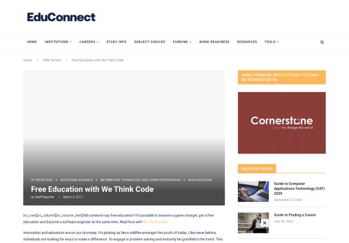 
                            12. Free Education with We Think Code | EduConnect