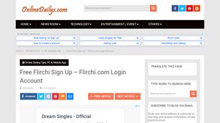 
                            2. Free Flirchi Sign Up - Flirchi.com Login AccountONLINE DAILYS