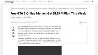 
                            12. Free GTA 5 Online Money: Get $1.35 Million This Week - GameSpot