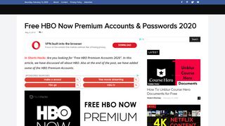 
                            5. Free HBO Now Premium Accounts 2019 (100% Working)