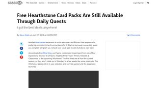 
                            13. Free Hearthstone Card Packs Are Still Available Through Daily Quests ...