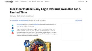 
                            1. Free Hearthstone Daily Login Rewards Available For A Limited Time ...