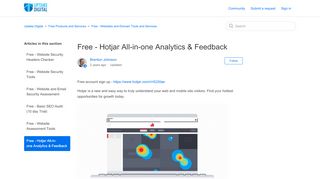 
                            12. Free - Hotjar All-in-one Analytics & Feedback – Uptake Digital