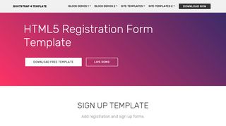 
                            4. Free HTML Bootstrap 4 Registration Form Template - Mobirise