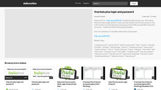 
                            10. free hulu plus login and password - video dailymotion