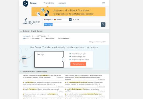 
                            11. free login - German translation – Linguee