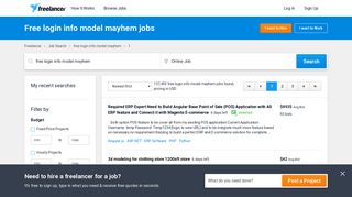 
                            8. Free login info model mayhem Jobs, Employment | Freelancer