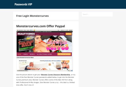 
                            7. Free Login Monstercurves - Passwords VIP