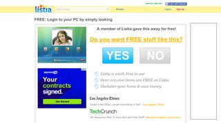 
                            4. Free: Login to your PC by simply looking - Software - Listia.com ...