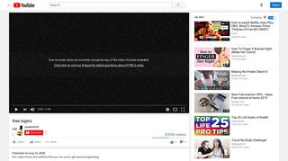
                            8. free logins - YouTube